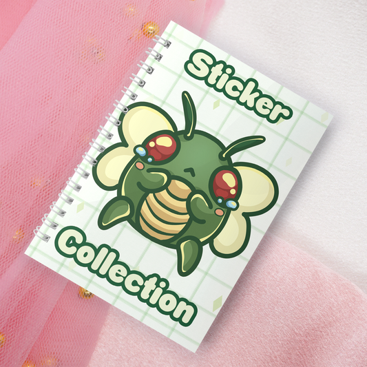 Wiederverwendbares Stickerbuch inkl. 2 zufällige Sticker | A5 | 32 Seiten | Reuseable Stickerbook | Kawaii Yippie Bug Happy oder Sad