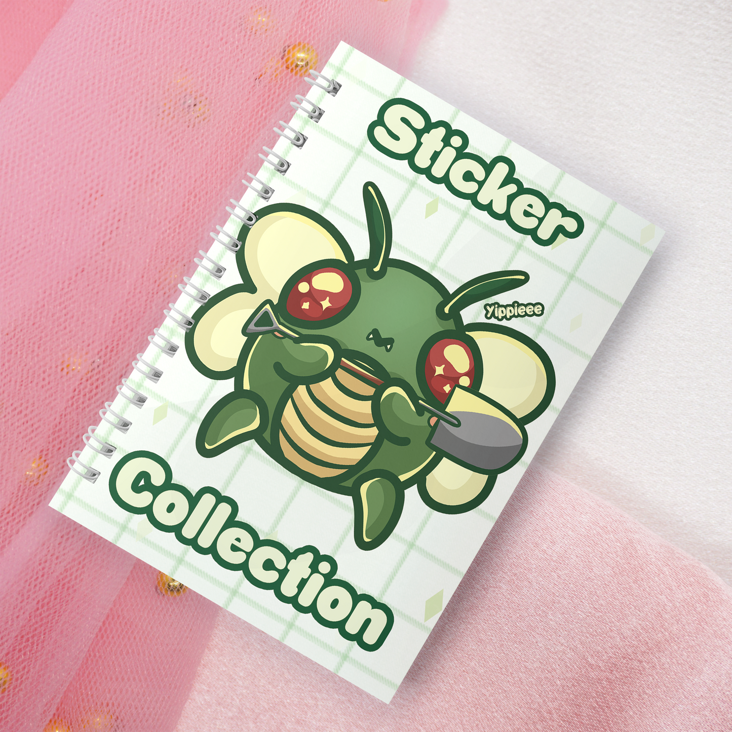 Wiederverwendbares Stickerbuch inkl. 2 zufällige Sticker | A5 | 32 Seiten | Reuseable Stickerbook | Kawaii Yippie Bug Happy oder Sad