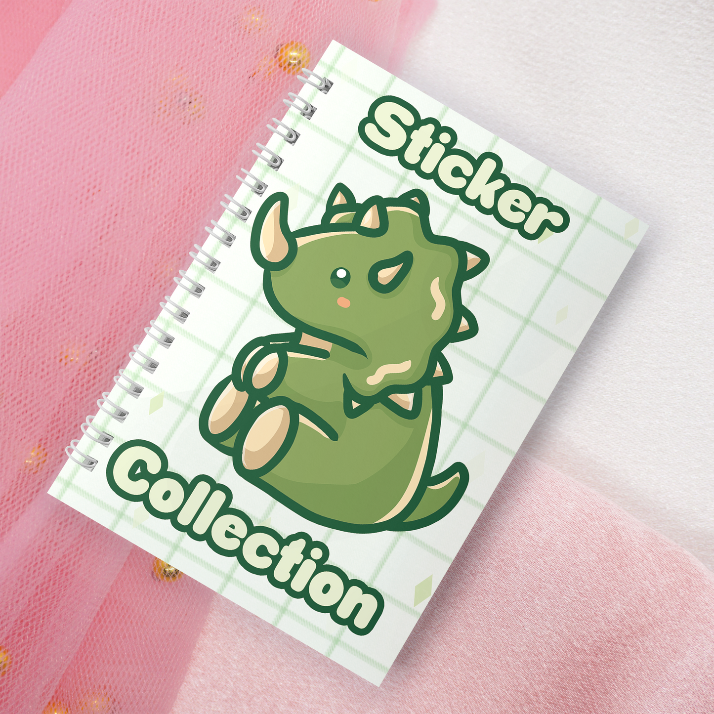 Reusable sticker book incl. 2 random stickers | A5 | 32 pages | Reusable sticker book | Kawaii Dino T-Rex motif