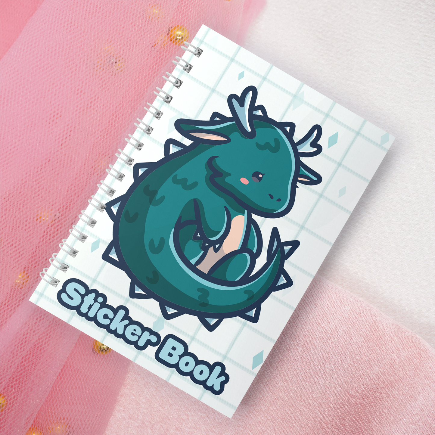 Reusable sticker book incl. 2 random stickers | A5 | 32 pages | Reusable sticker book | Kawaii ice cream dragon dragon motif