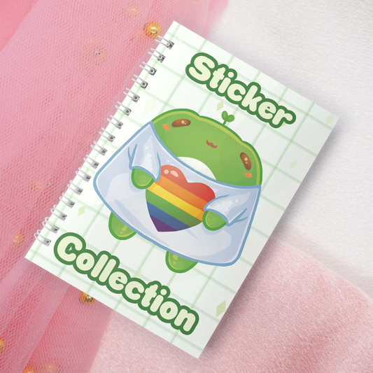 Wiederverwendbares Stickerbuch inkl. 2 zufällige Sticker | A5 | 32 Seiten | Reuseable Stickerbook | Kawaii Frog Froggy Froggie LGTBQ+ Pride Month