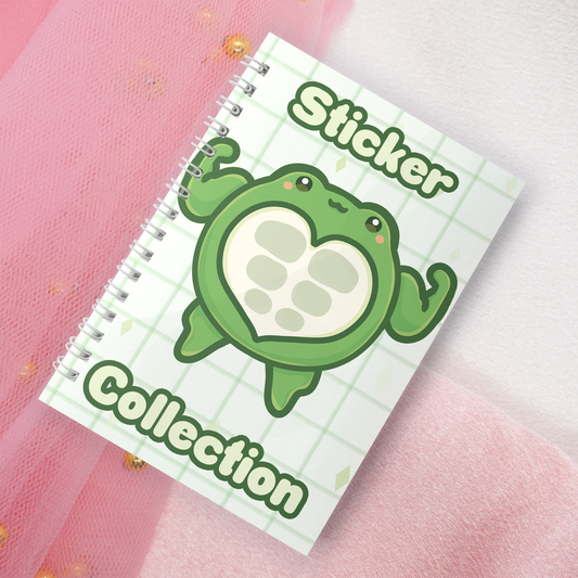 Wiederverwendbares Stickerbuch inkl. 2 zufällige Sticker | A5 | 32 Seiten | Reuseable Stickerbook | Kawaii Frog Froggy Froggie Muscle Gym