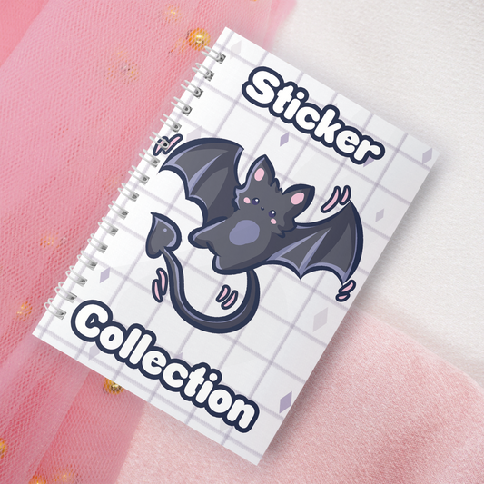 Wiederverwendbares Stickerbuch inkl. 2 zufällige Sticker | A5 | 32 Seiten | Reuseable Stickerbook | Kawaii Spooky Fledermaus Bat