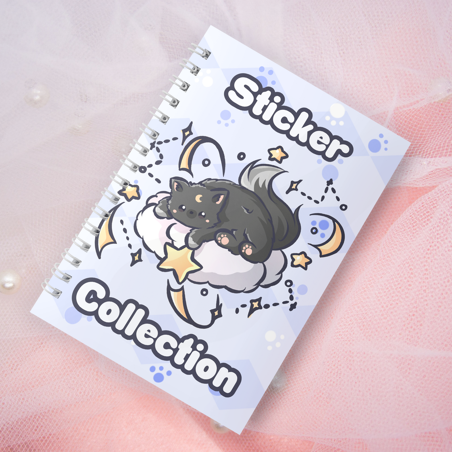 Wiederverwendbares Stickerbuch inkl. 2 zufällige Sticker | A5 | 32 Seiten | Reuseable Stickerbook | Cat Cloud