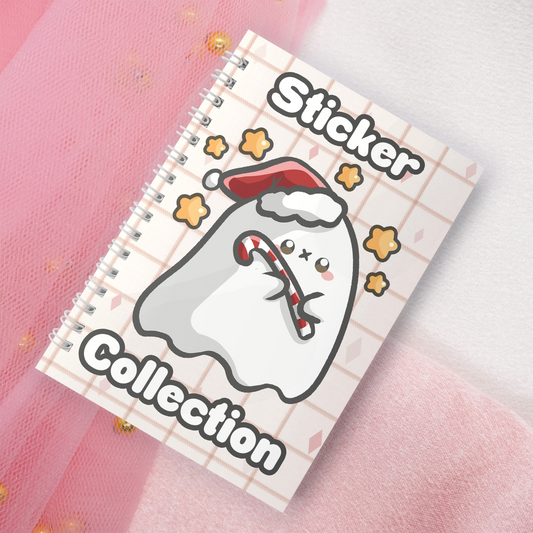 Wiederverwendbares Stickerbuch inkl. 2 zufällige Sticker | A5 | 32 Seiten | Reuseable Stickerbook | Kawaii Weihnachten Christmas Geist Motiv