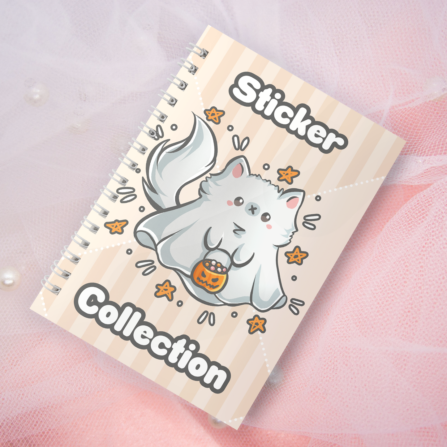 Reusable sticker book including 2 random stickers | A5 | 32 pages | Reuseable Stickerbook | Coquette Kitties