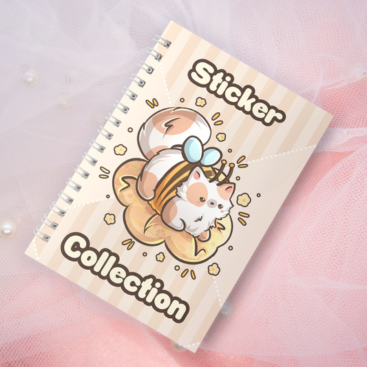 Wiederverwendbares Stickerbuch inkl. 2 zufällige Sticker | A5 | 32 Seiten | Reuseable Stickerbook | Cats in Costumes Biene