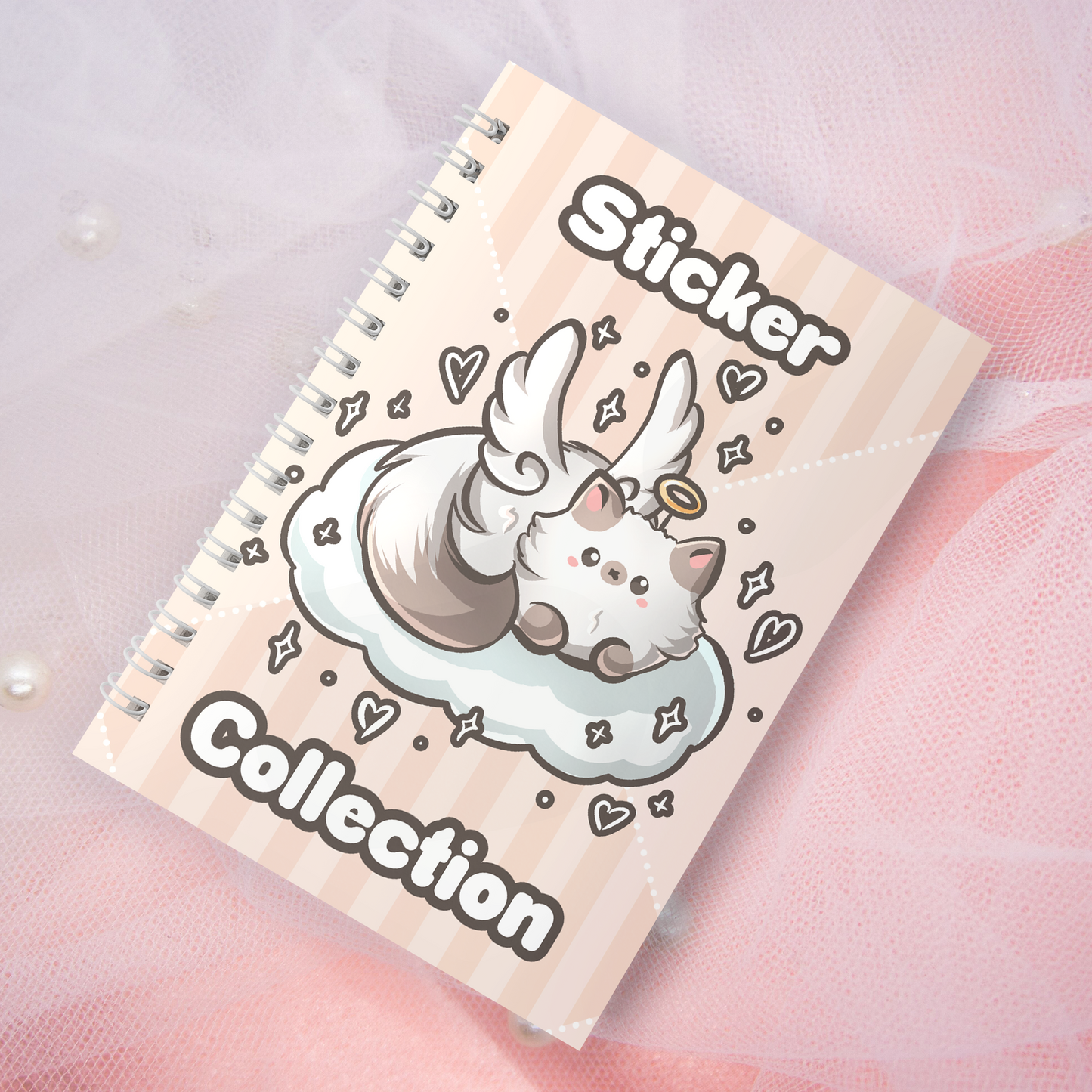 Reusable sticker book including 2 random stickers | A5 | 32 pages | Reuseable Stickerbook | Coquette Kitties