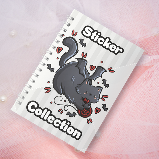 Wiederverwendbares Stickerbuch inkl. 2 zufällige Sticker | A5 | 32 Seiten | Reuseable Stickerbook | Cats in Costumes Vampir