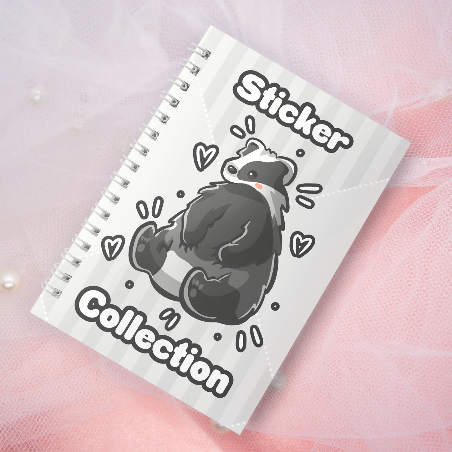 Wiederverwendbares Stickerbuch inkl. 2 zufällige Sticker | A5 | 32 Seiten | Reuseable Stickerbook | Dachs