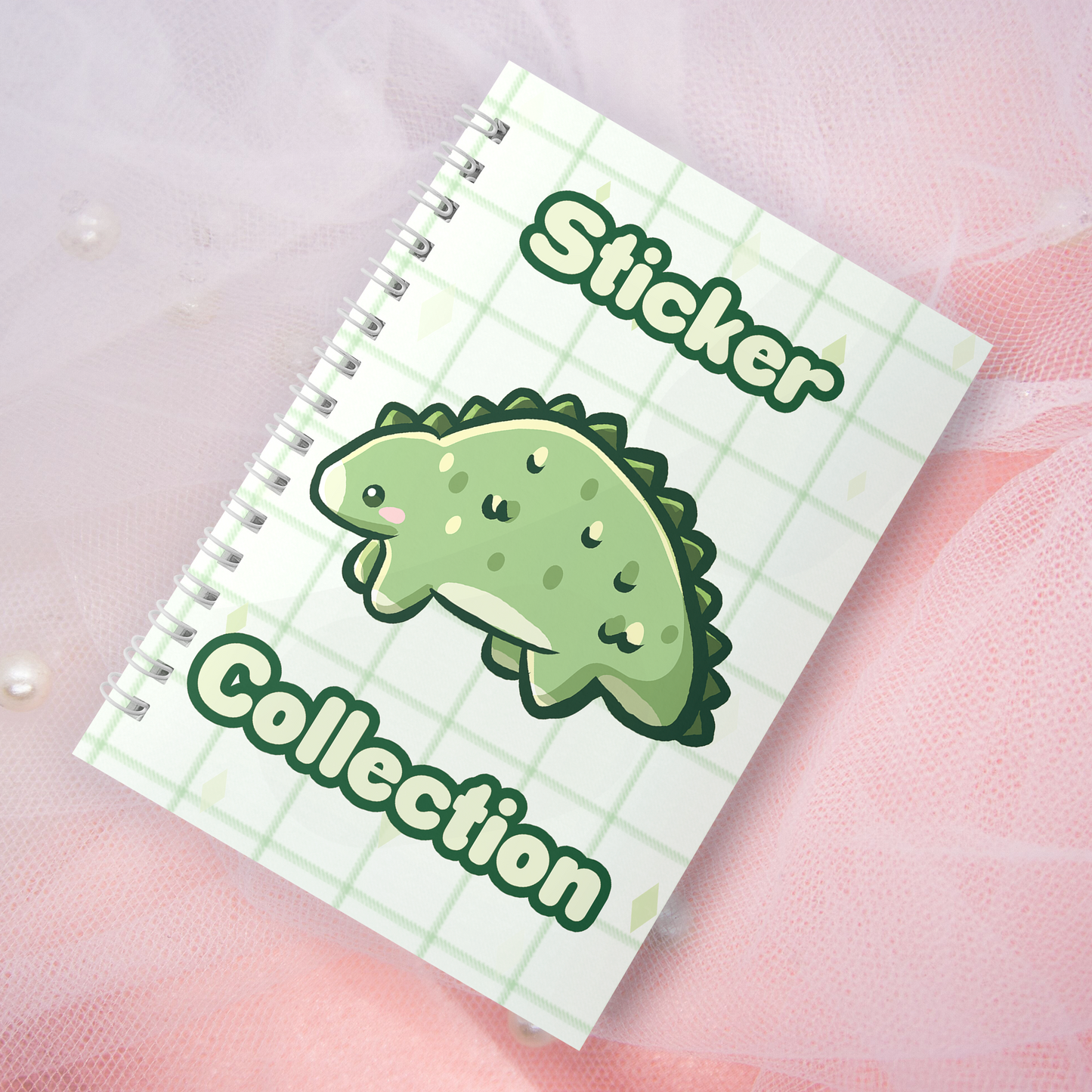 Reusable sticker book including 2 random stickers | A5 | 32 pages | Reuseable Stickerbook | Dino Stegosaurus