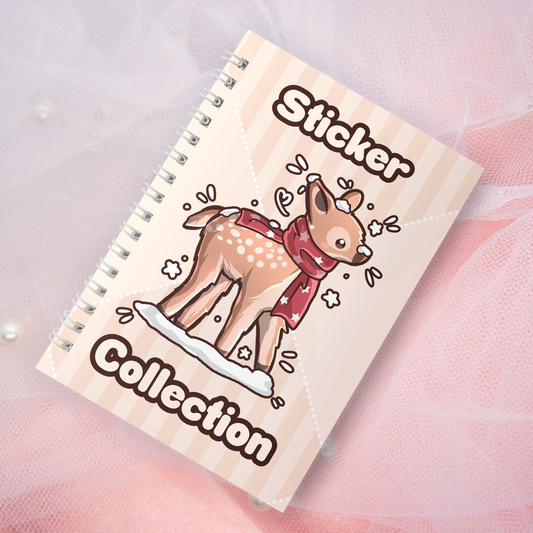 Wiederverwendbares Stickerbuch inkl. 2 zufällige Sticker | A5 | 32 Seiten | Reuseable Stickerbook | Holiday Deer Reh