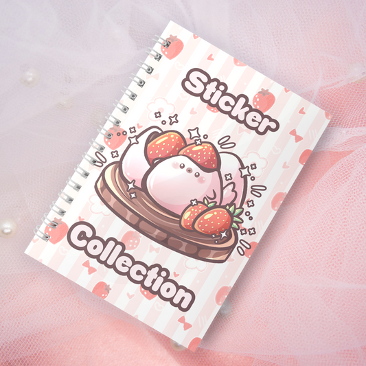 Wiederverwendbares Stickerbuch inkl. 2 zufällige Sticker | A5 | 32 Seiten | Reuseable Stickerbook | Strawberry Daifuku Mochi