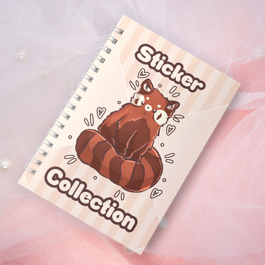Reusable sticker book including 2 random stickers | A5 | 32 pages | Reuseable Stickerbook | Kawaii Red Panda