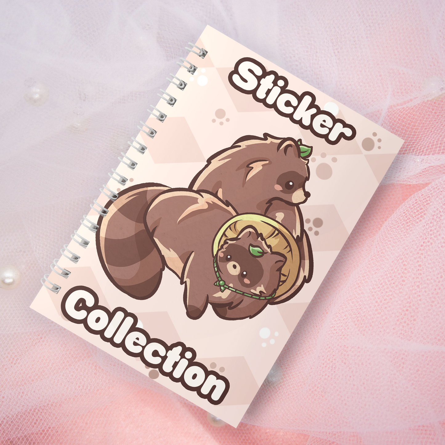 Reusable sticker book including 2 random stickers | A5 | 32 pages | Reuseable Stickerbook | Tanuki Duo