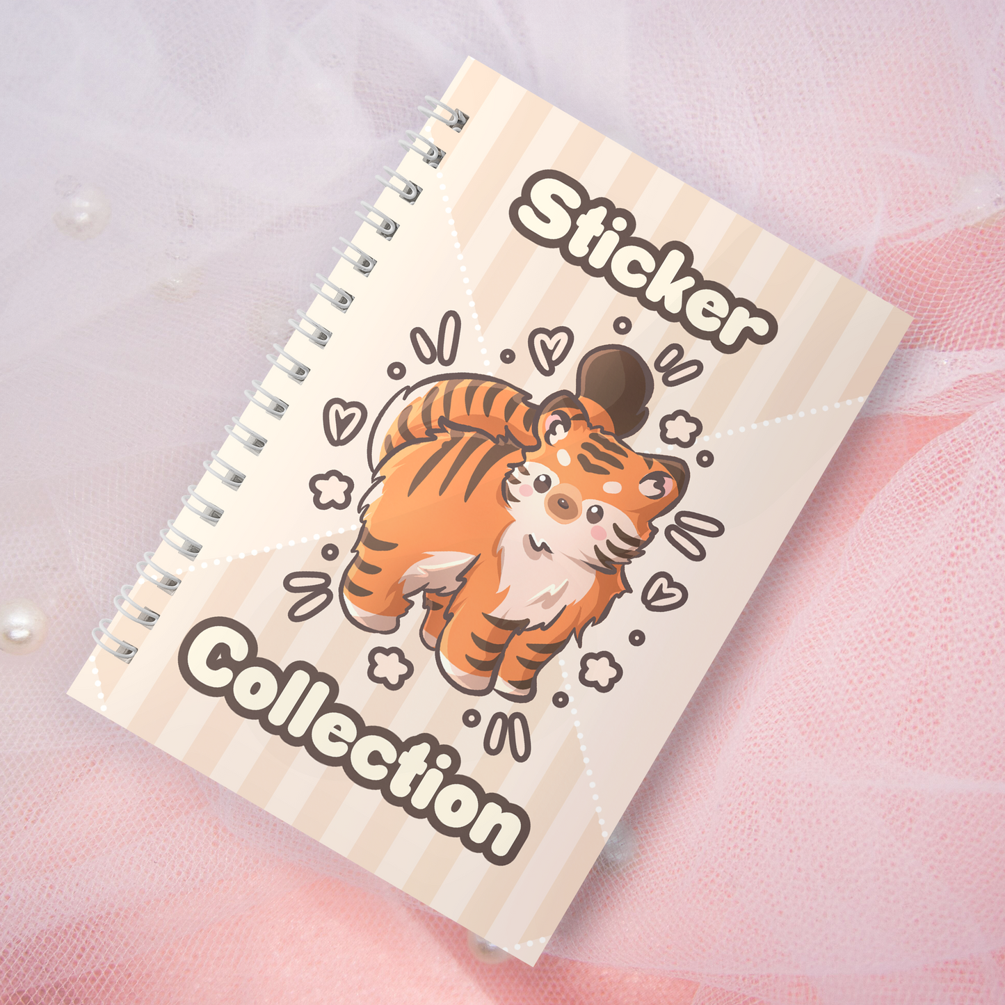 Wiederverwendbares Stickerbuch inkl. 2 zufällige Sticker | A5 | 32 Seiten | Reuseable Stickerbook | Wildkatzen Raubkatzen Tiger