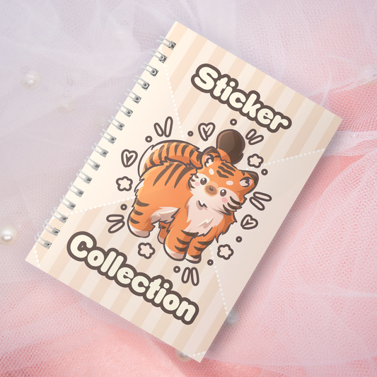 Wiederverwendbares Stickerbuch inkl. 2 zufällige Sticker | A5 | 32 Seiten | Reuseable Stickerbook | Wildkatzen Raubkatzen Tiger