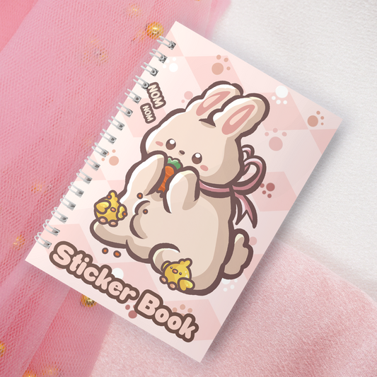 Reusable sticker book incl. 2 random stickers | A5 | 32 pages | Reusable sticker book | Kawaii bunny rabbit motif