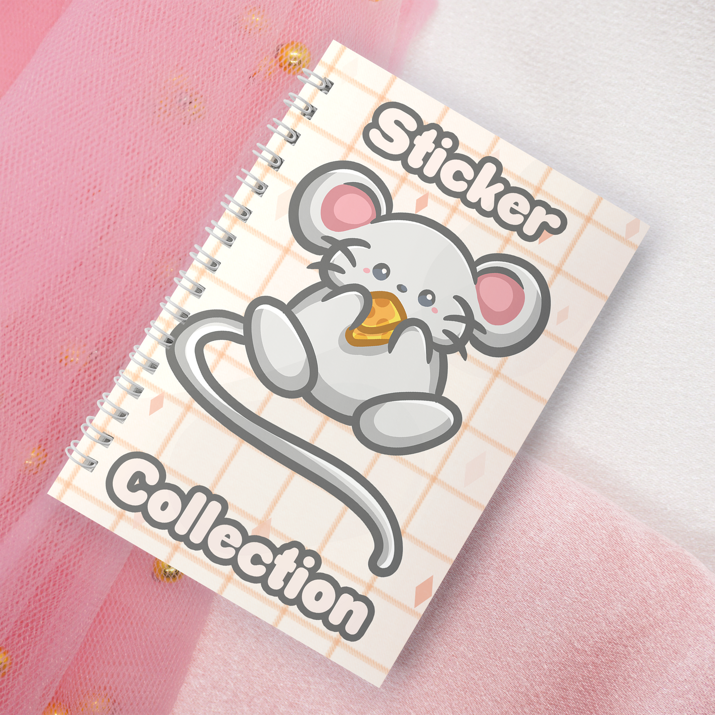 Wiederverwendbares Stickerbuch inkl. 2 zufällige Sticker | A5 | 32 Seiten | Reuseable Stickerbook | Kawaii Ratte Maus Rat Mouse with Cheese