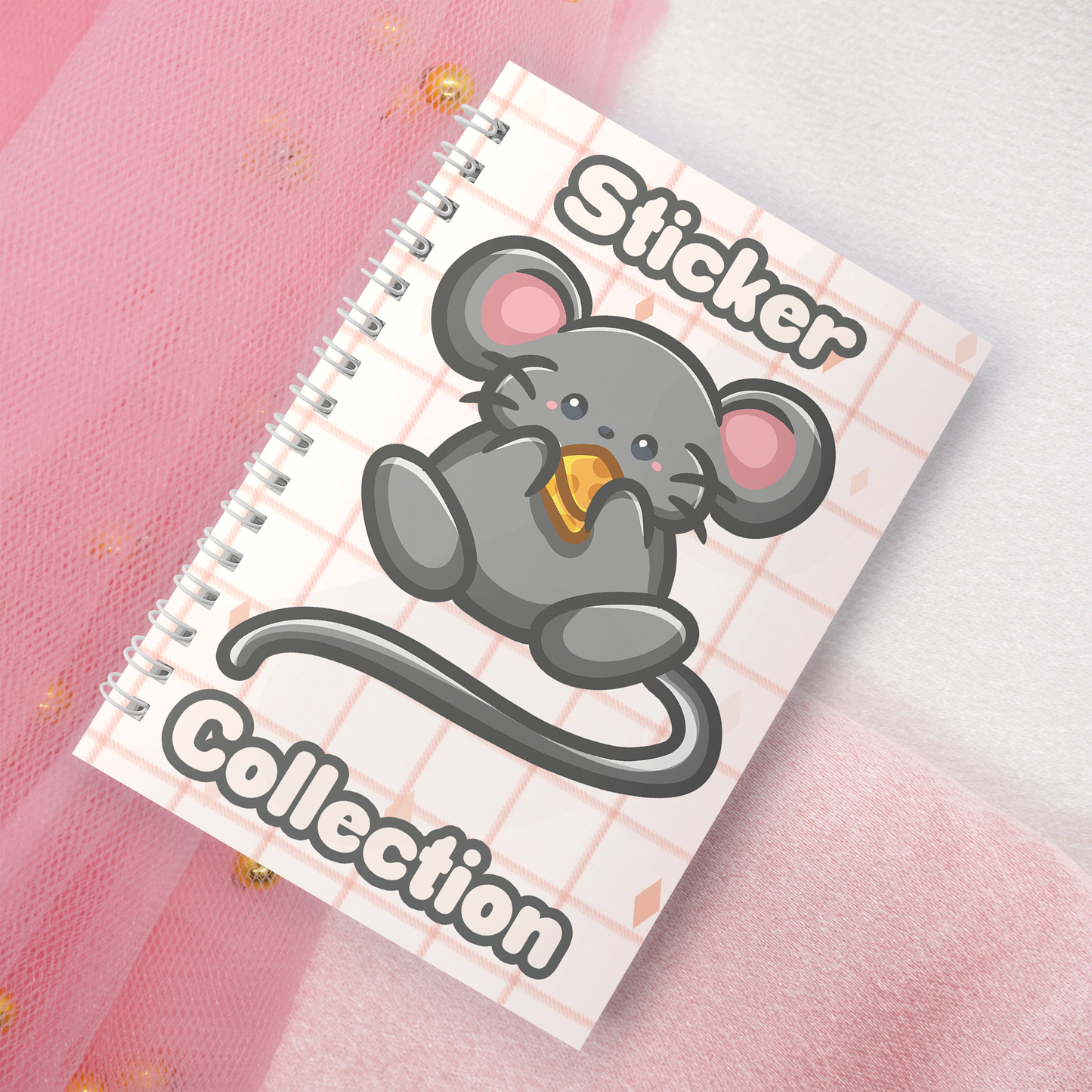 Wiederverwendbares Stickerbuch inkl. 2 zufällige Sticker | A5 | 32 Seiten | Reuseable Stickerbook | Kawaii Ratte Maus Rat Mouse with Cheese