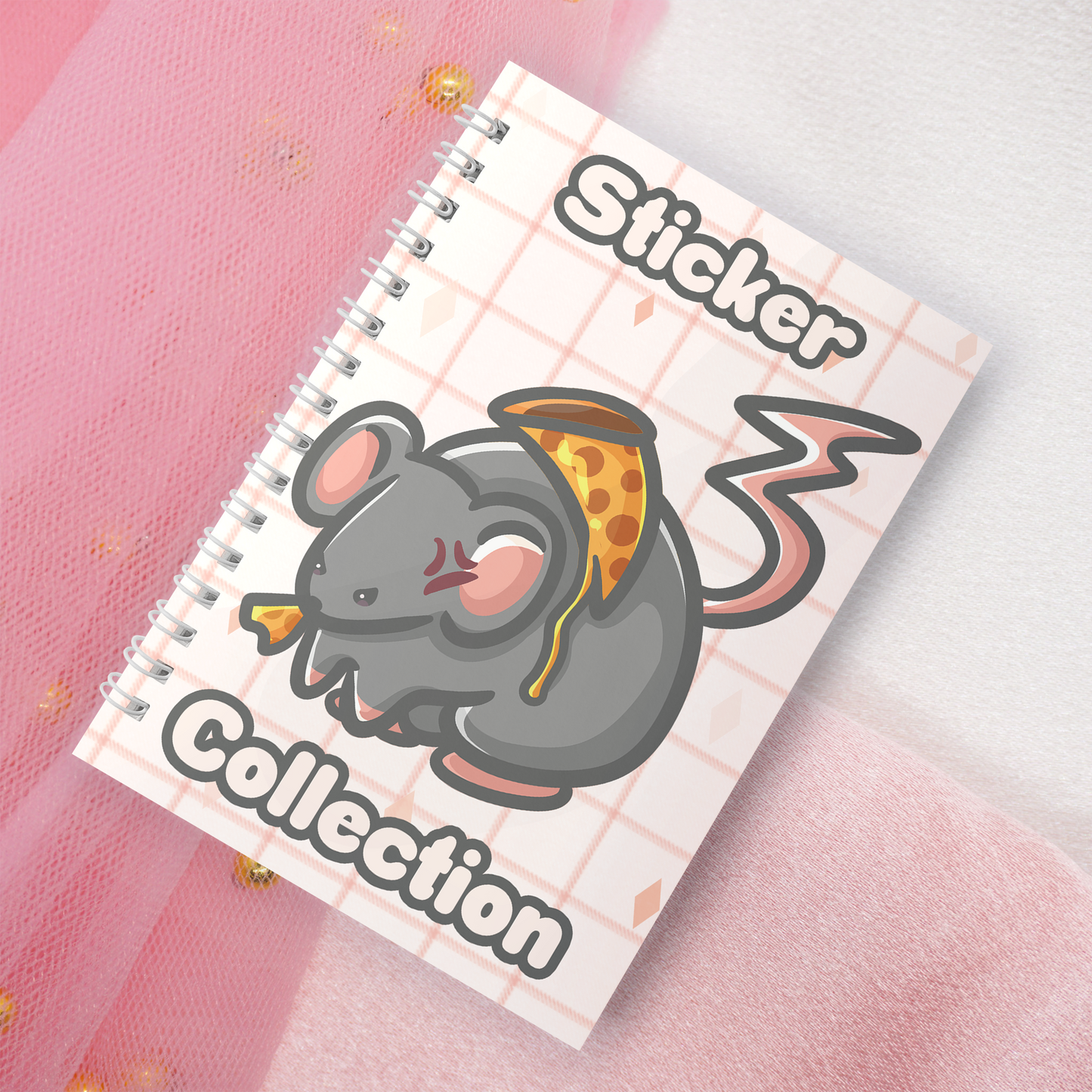 Wiederverwendbares Stickerbuch inkl. 2 zufällige Sticker | A5 | 32 Seiten | Reuseable Stickerbook | Kawaii Ratte Maus Rat Mouse with Cheese