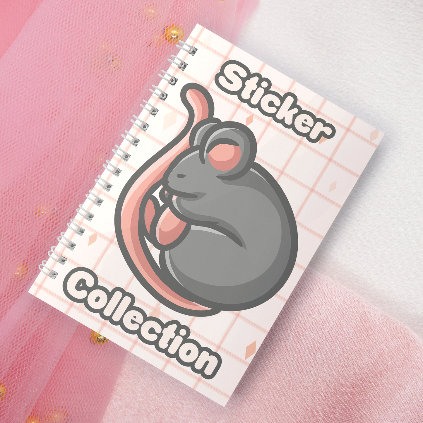 Wiederverwendbares Stickerbuch inkl. 2 zufällige Sticker | A5 | 32 Seiten | Reuseable Stickerbook | Kawaii Ratte Maus Rat Mouse with Cheese