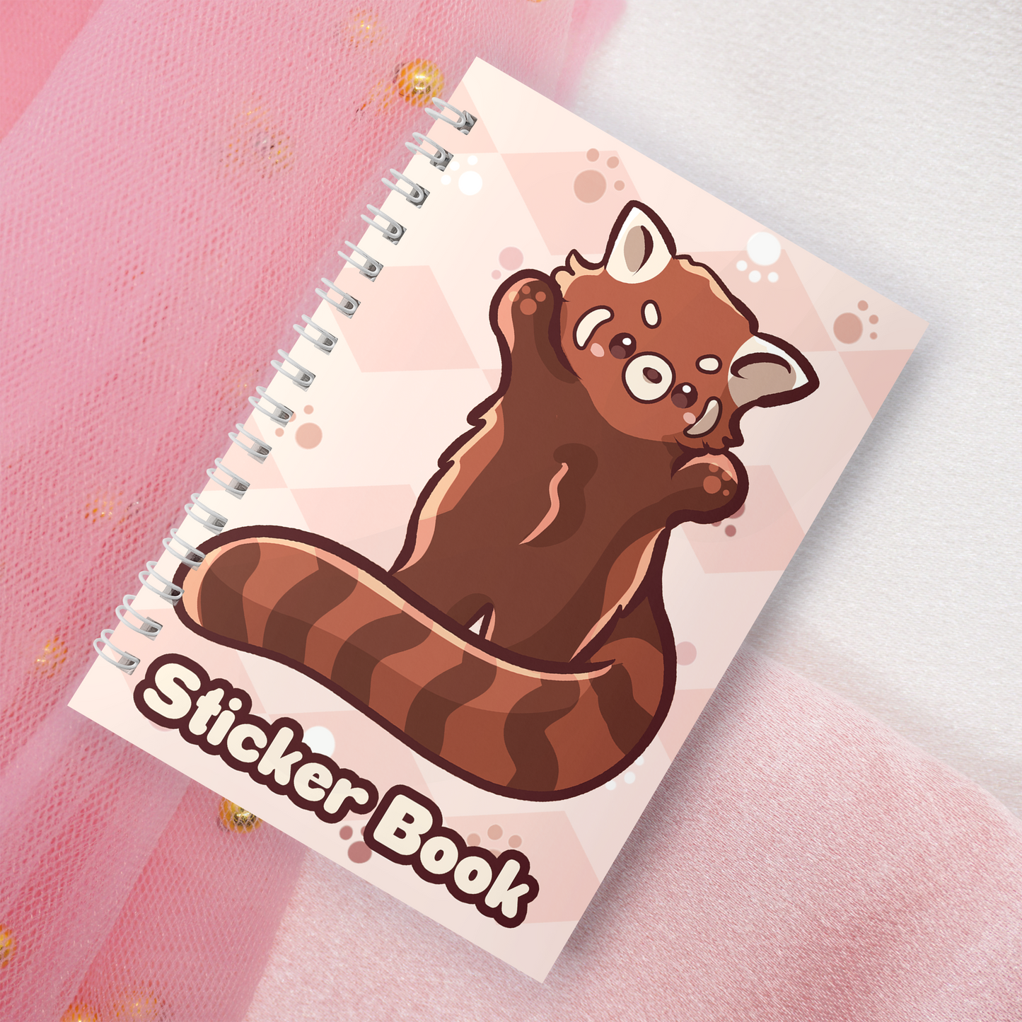 Reusable sticker book including 2 random stickers | A5 | 32 pages | Reuseable sticker book | Kawaii red panda motif