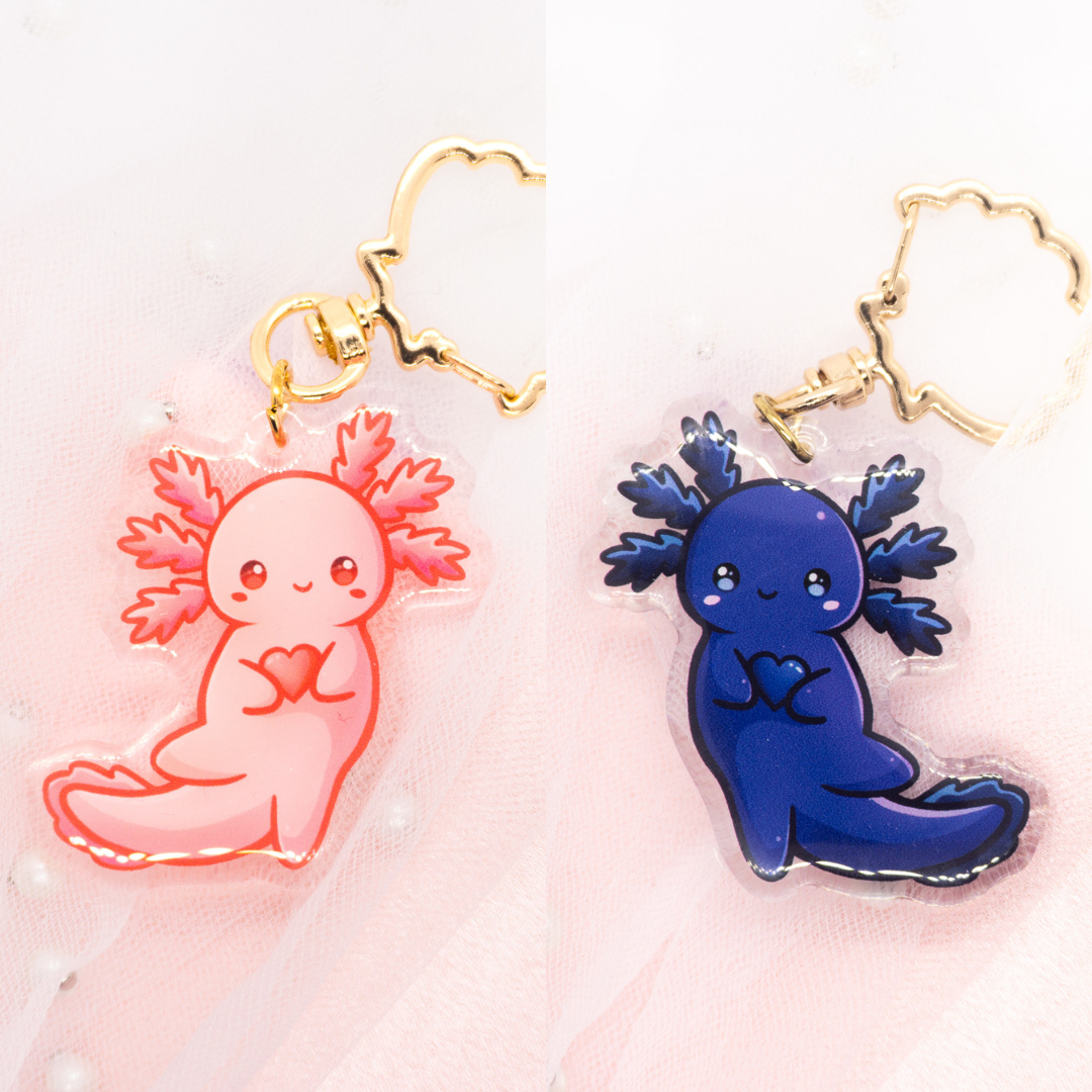 Kawaii Axolotl Love Keychain