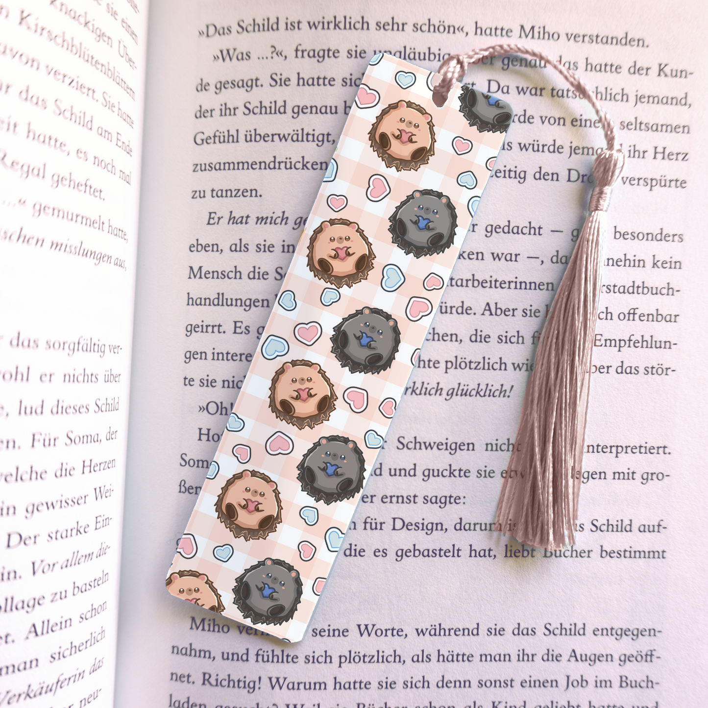 Hedgehog Acrylic Vinyl Bookmark