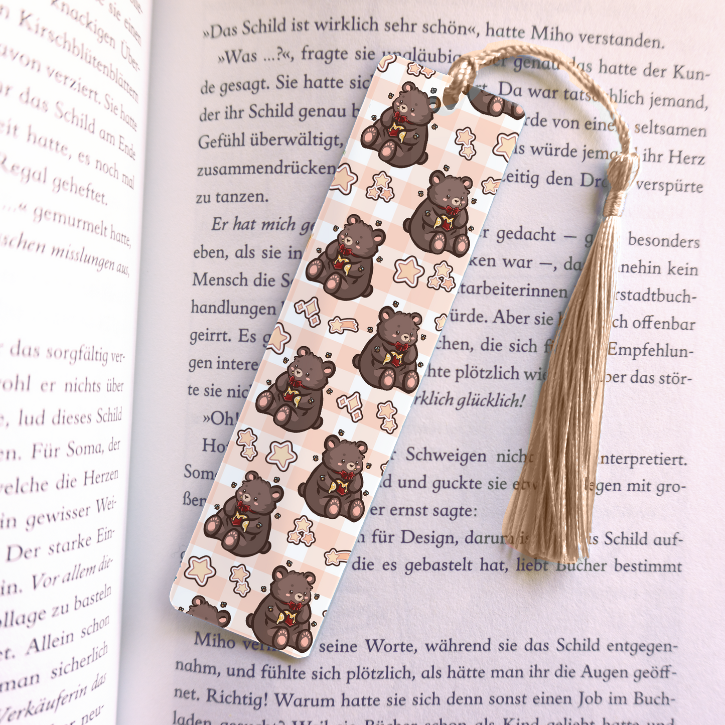 Bear with Bees Acrylic Vinyl Bookmark