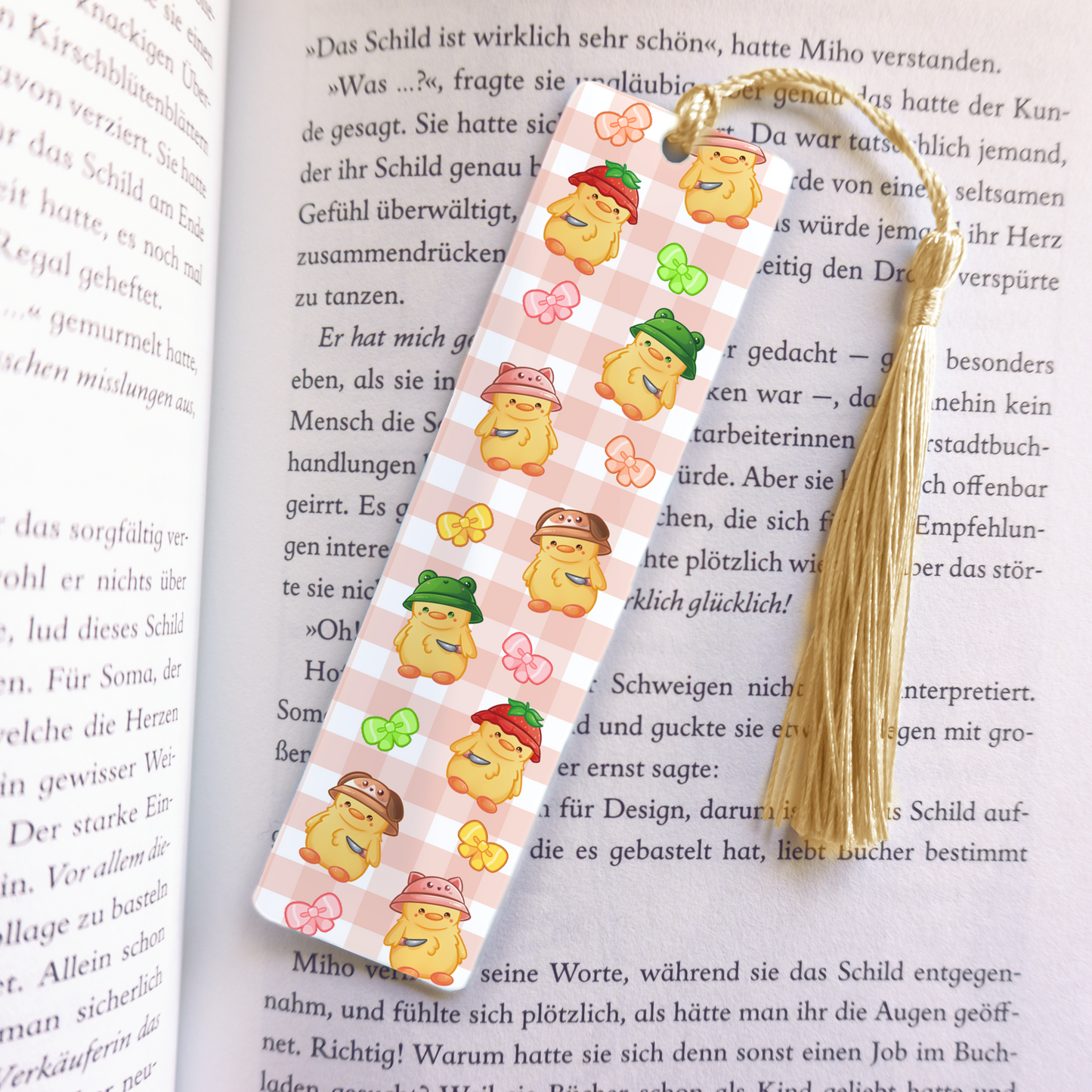 Chicken Chick with Knife Acrylic Vinyl Bookmark