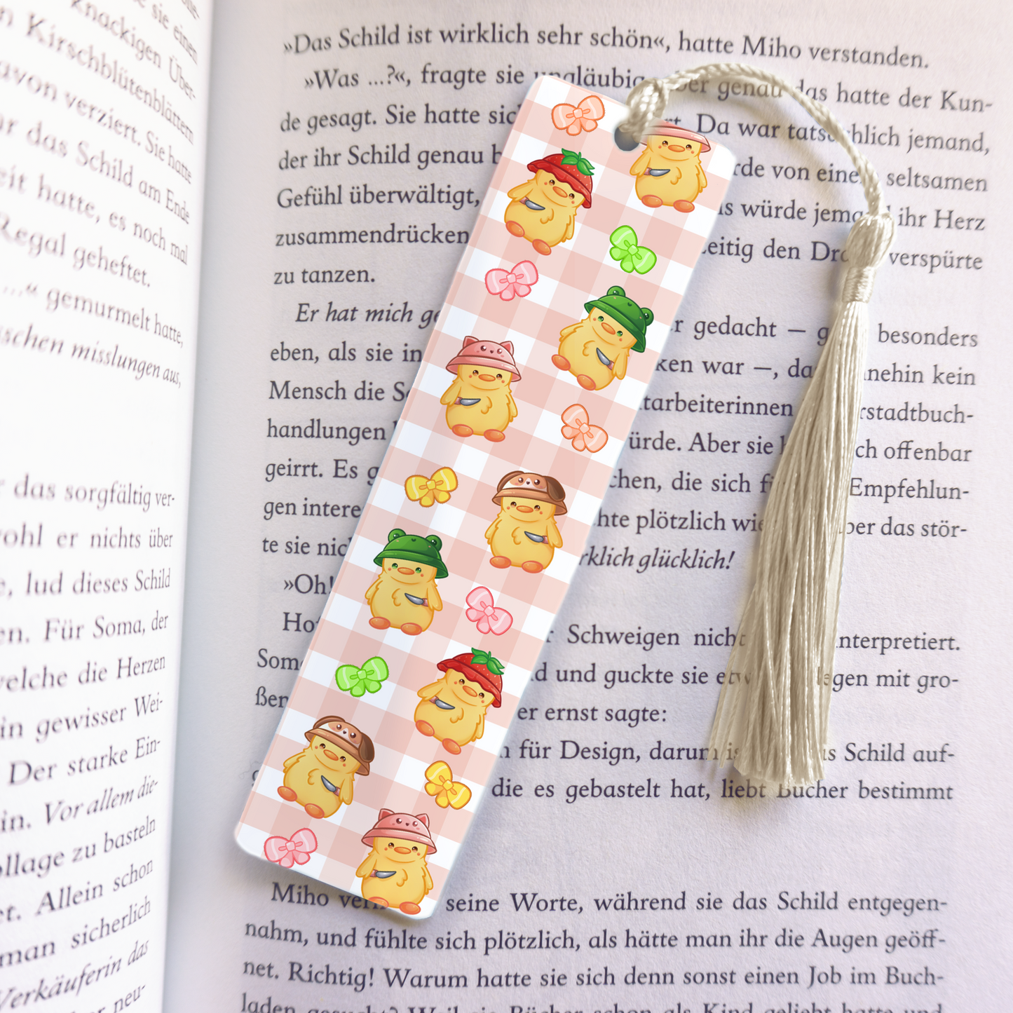 Chicken Chick with Knife Acrylic Vinyl Bookmark