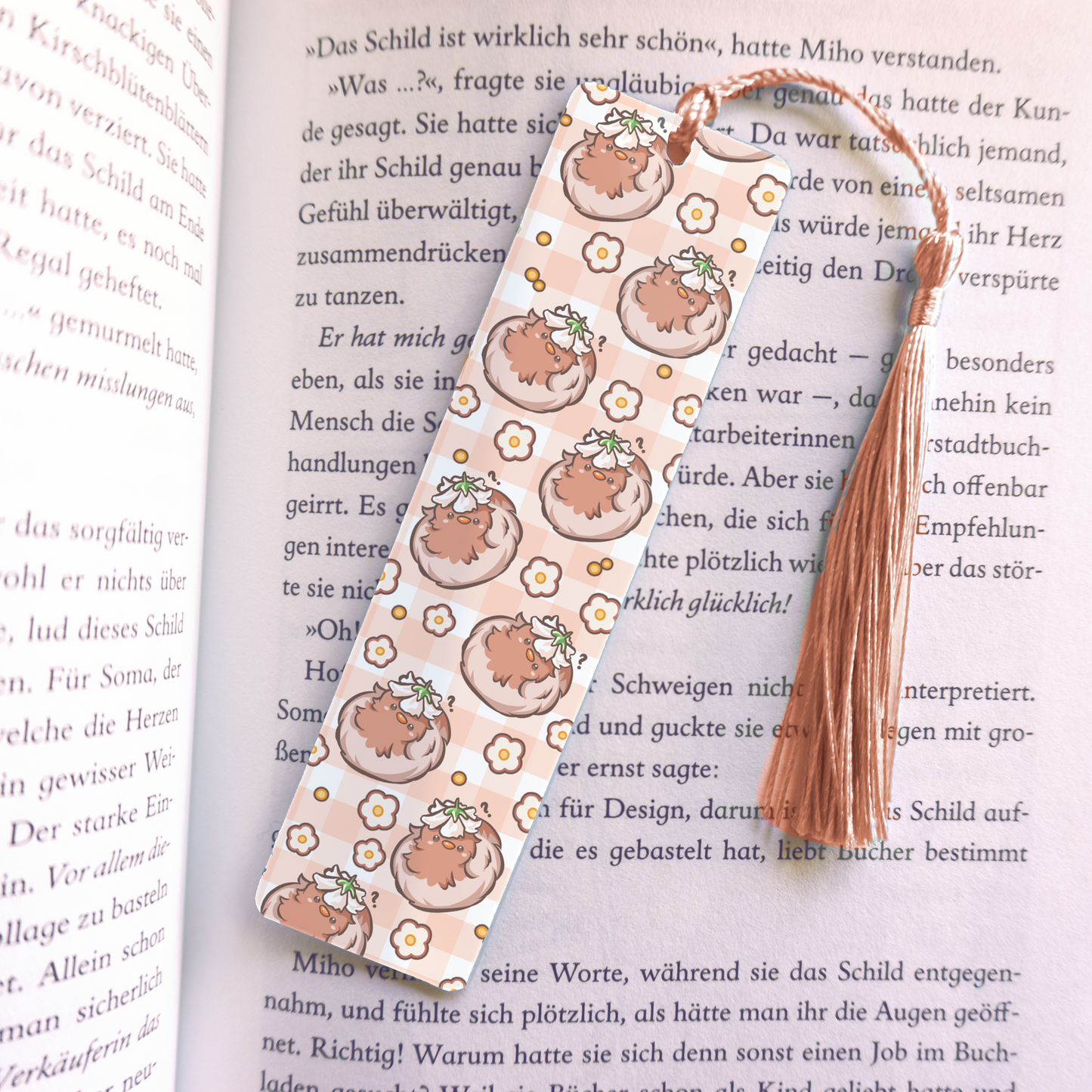 Chicken with Flower Acrylic Vinyl Bookmark