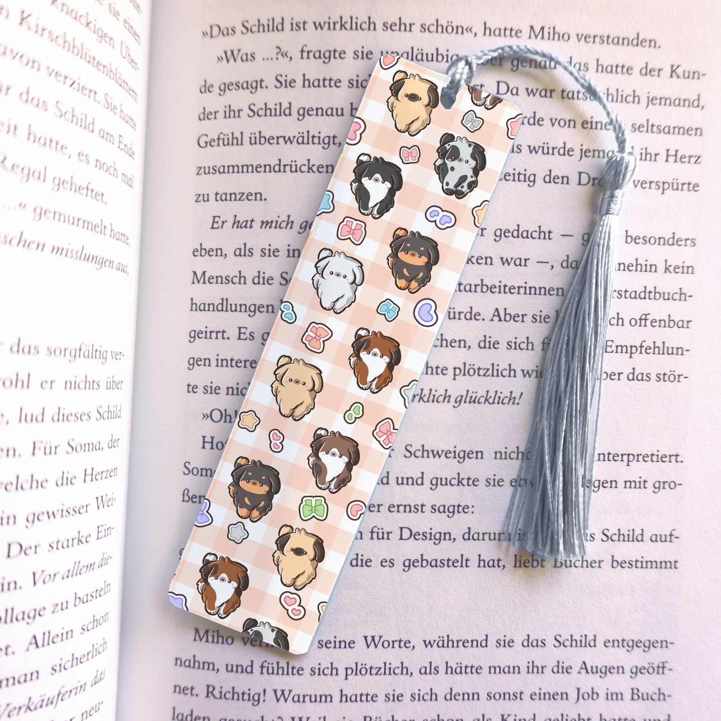 Cute Puppies Acrylic Vinyl Bookmark