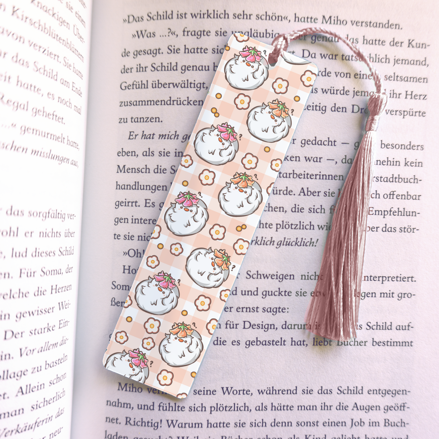 Duck with Flower Acrylic Vinyl Bookmark