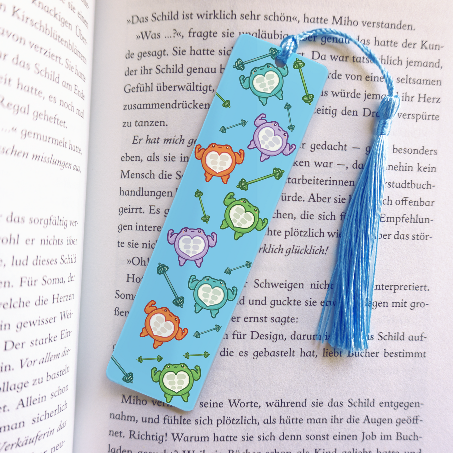 Gym Froggie Acrylic Vinyl Bookmark