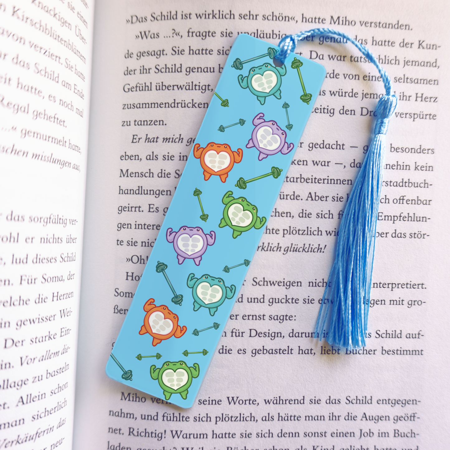 Gym Froggie Acrylic Vinyl Bookmark