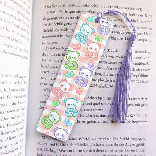 Panda acrylic vinyl bookmark