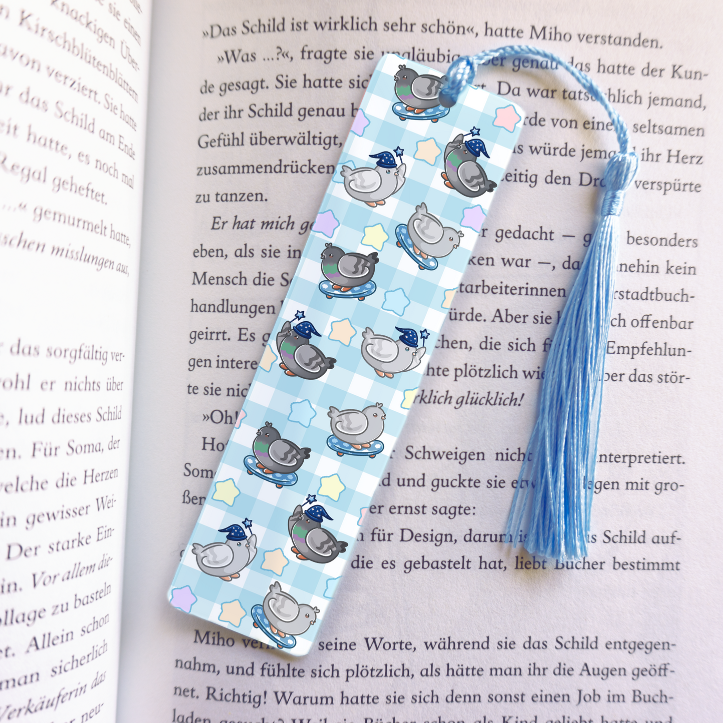 Magician and Skateboard Pigeons Acrylic Vinyl Bookmark