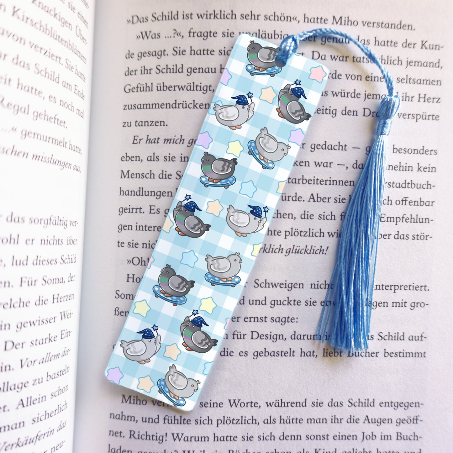 Magician and Skateboard Pigeons Acrylic Vinyl Bookmark