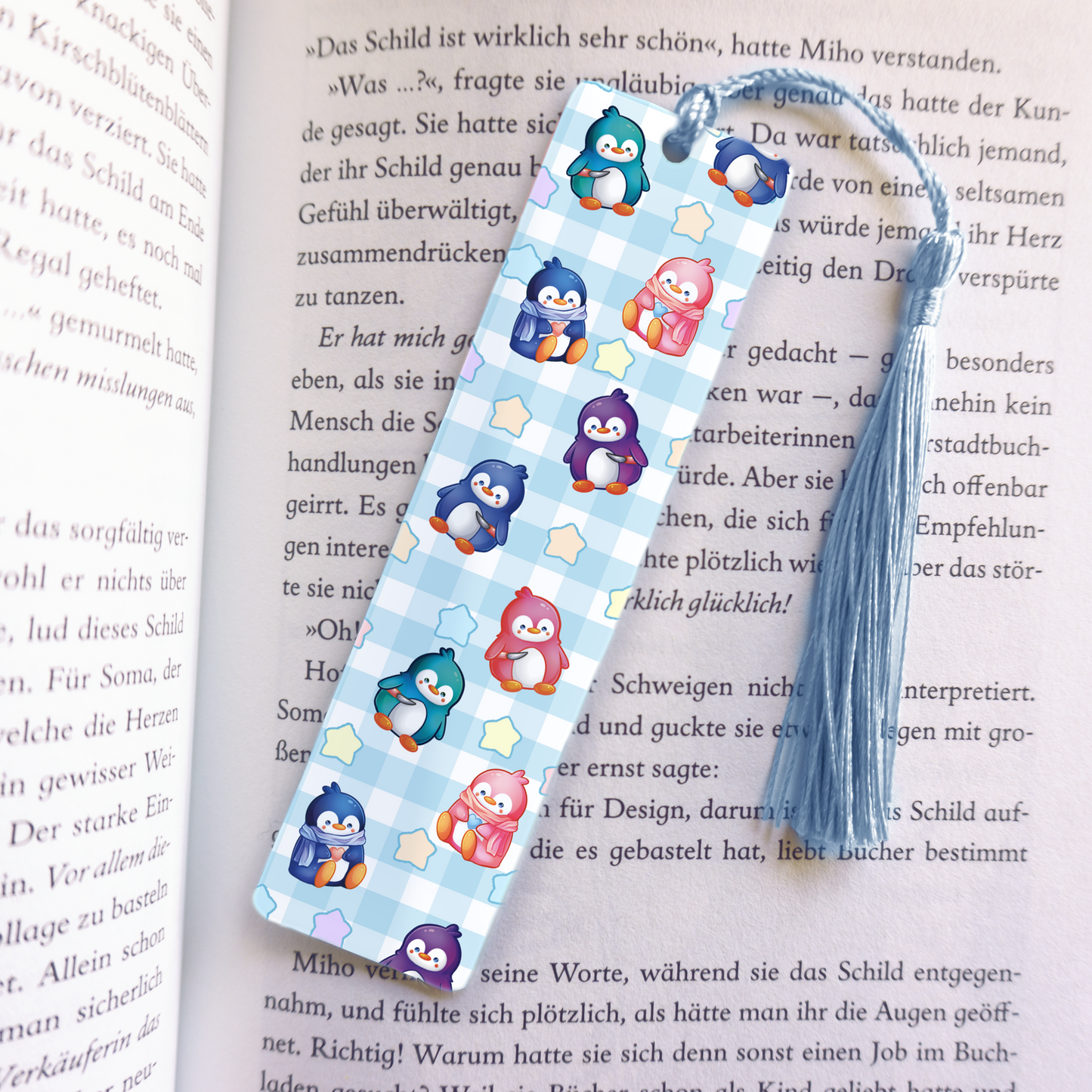 Penguin acrylic vinyl bookmark