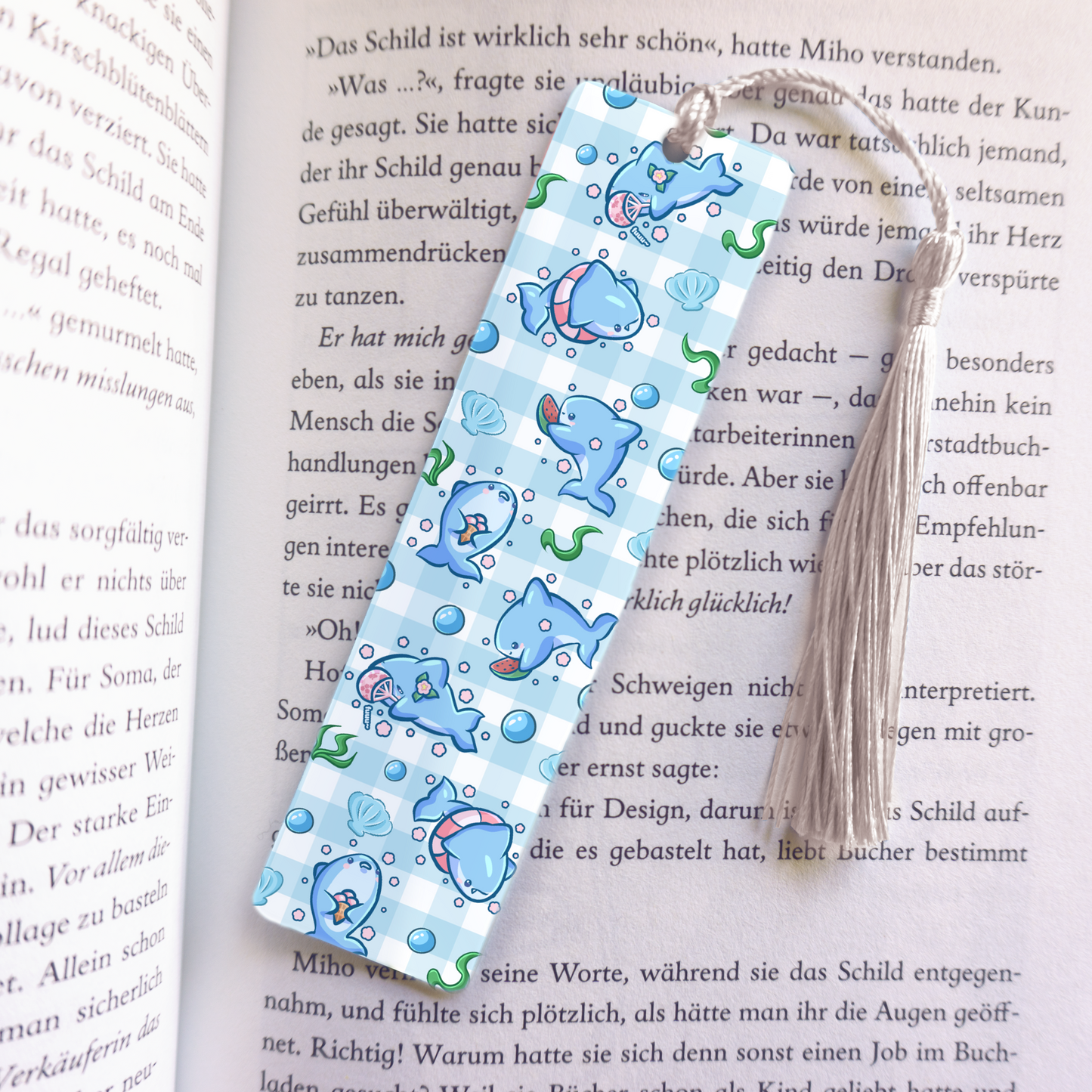 Summer Sharkies Acrylic Vinyl Bookmark