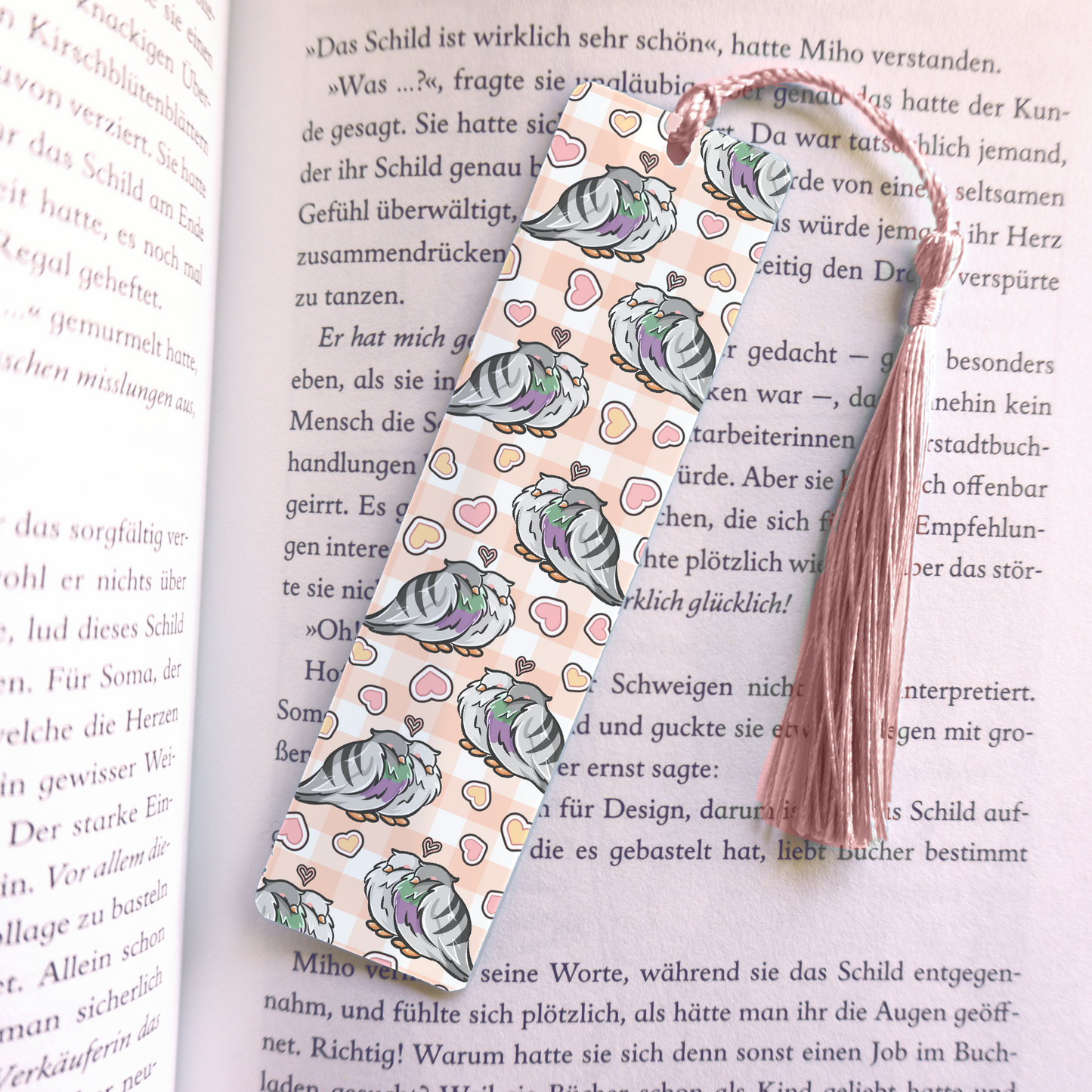 Lovebirds Acrylic Vinyl Bookmark