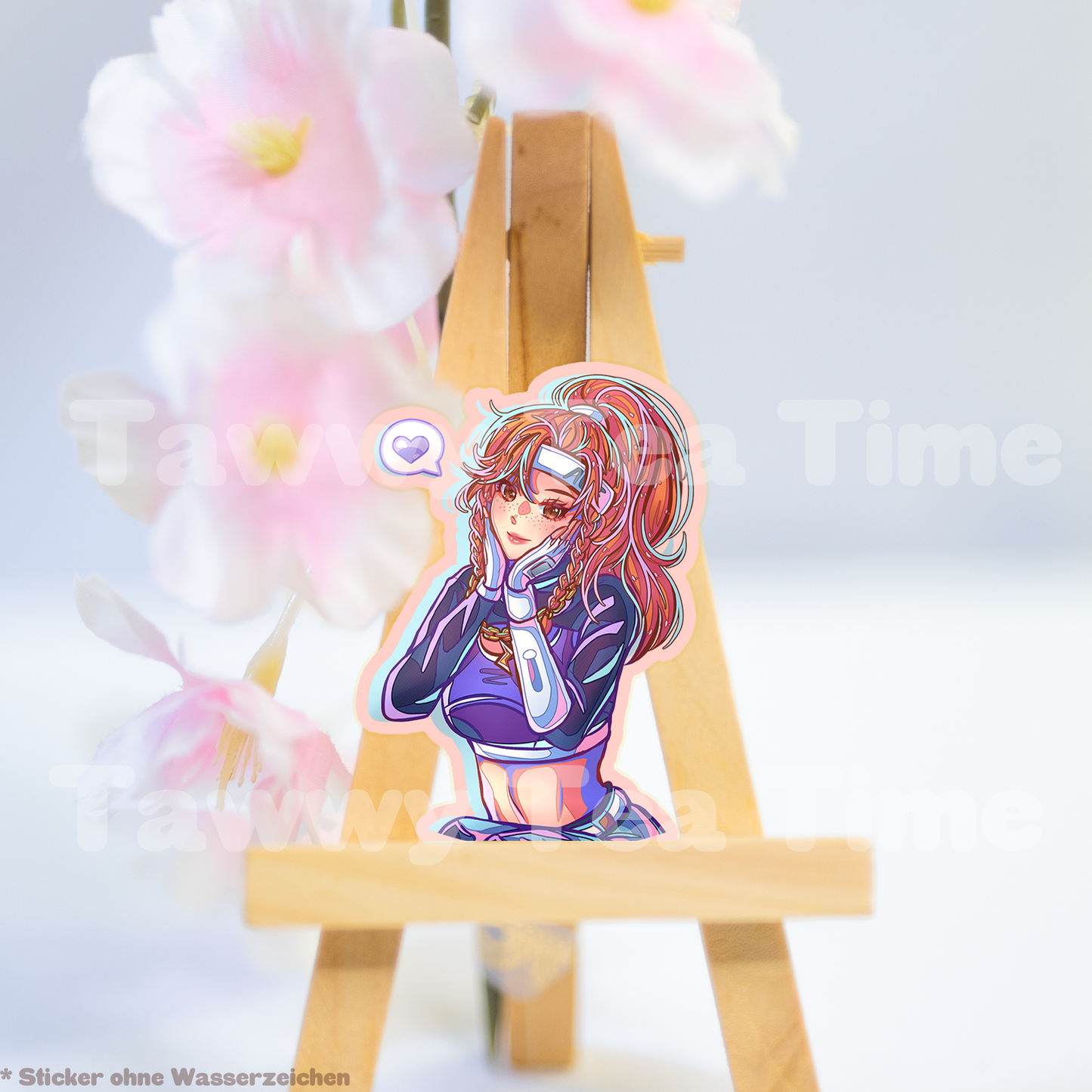 Cute Anime Holo Sticker Girly