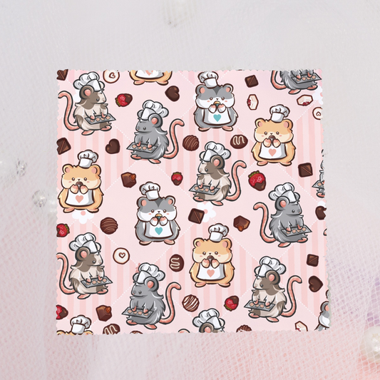 Kawaii Microfaser Brillenputztuch Ratten & Hamster Bäckerei