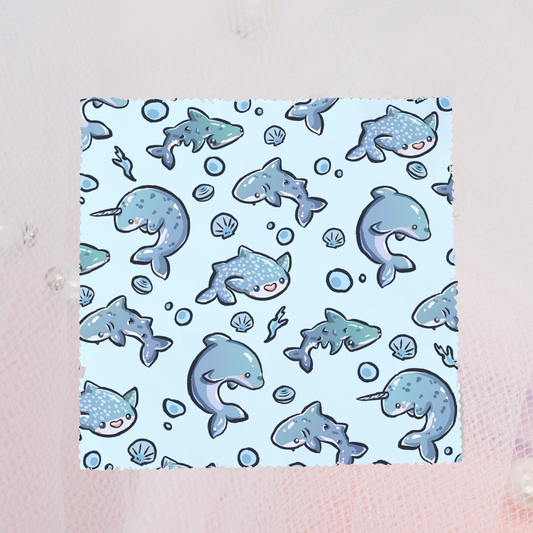 Kawaii Microfaser Brillenputztuch Ocean Life