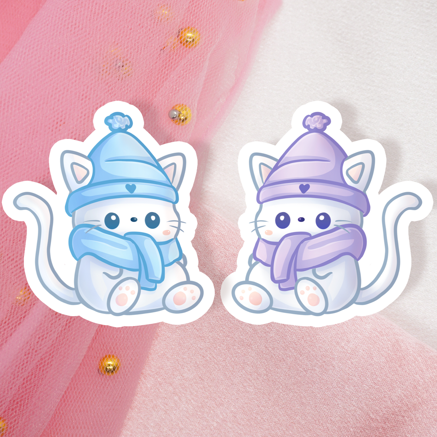 Cute Animal Sticker Cat Winter