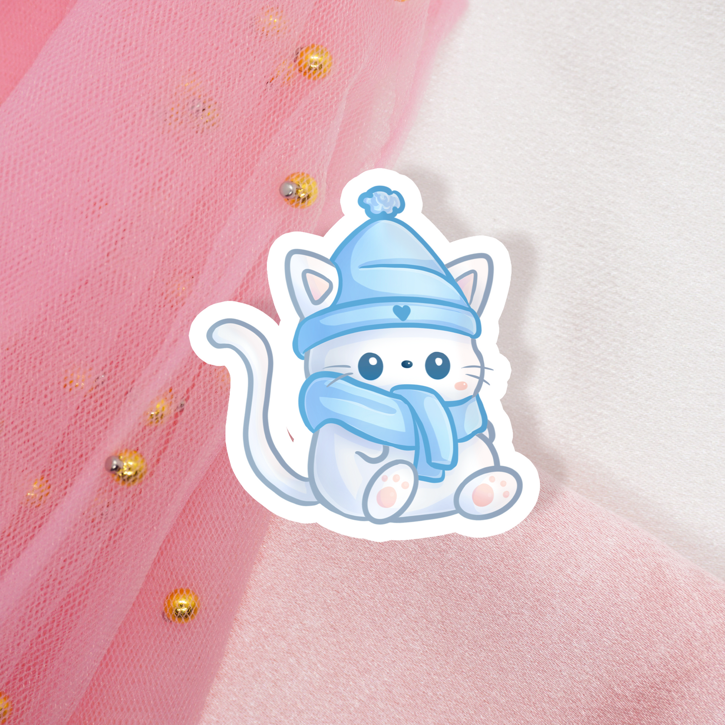 Cute Animal Sticker Cat Winter