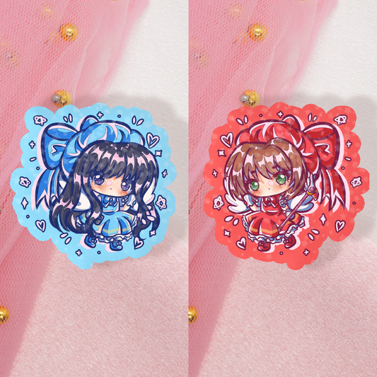 Cute Anime Holo Sticker Magical Girl Bestfriends