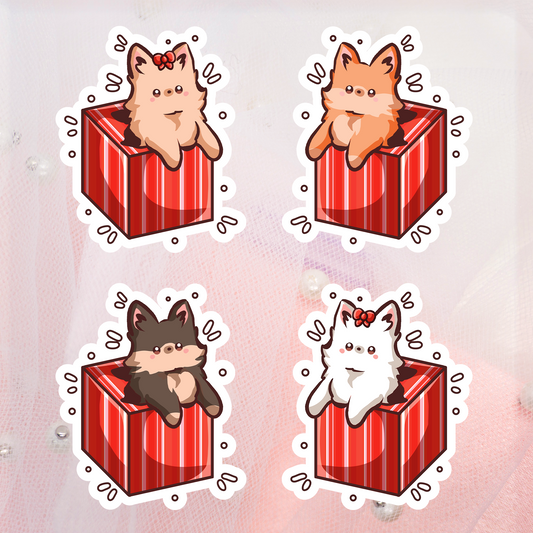 Cute Animal Sticker Weihnachts Hunde Welpen | Christmas Dog Puppy